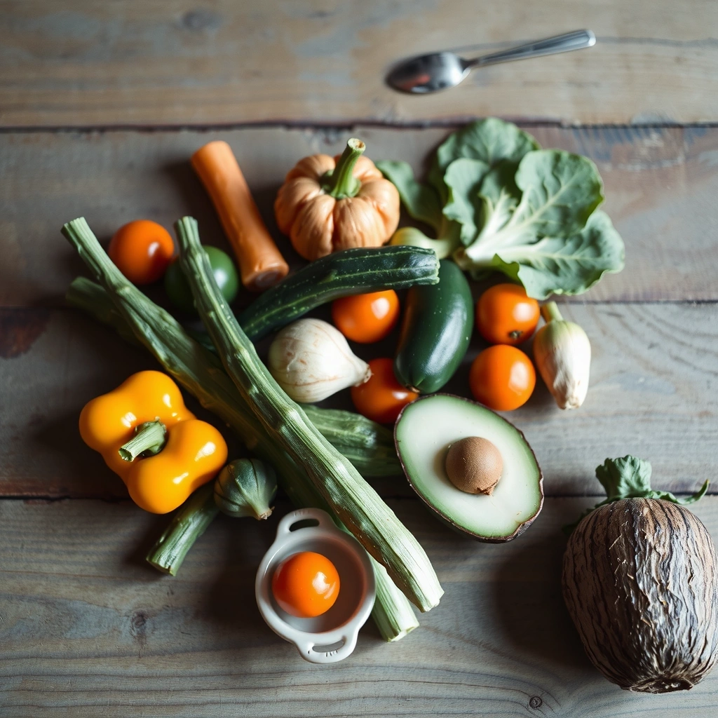Frisches Gemüse auf Holztisch
